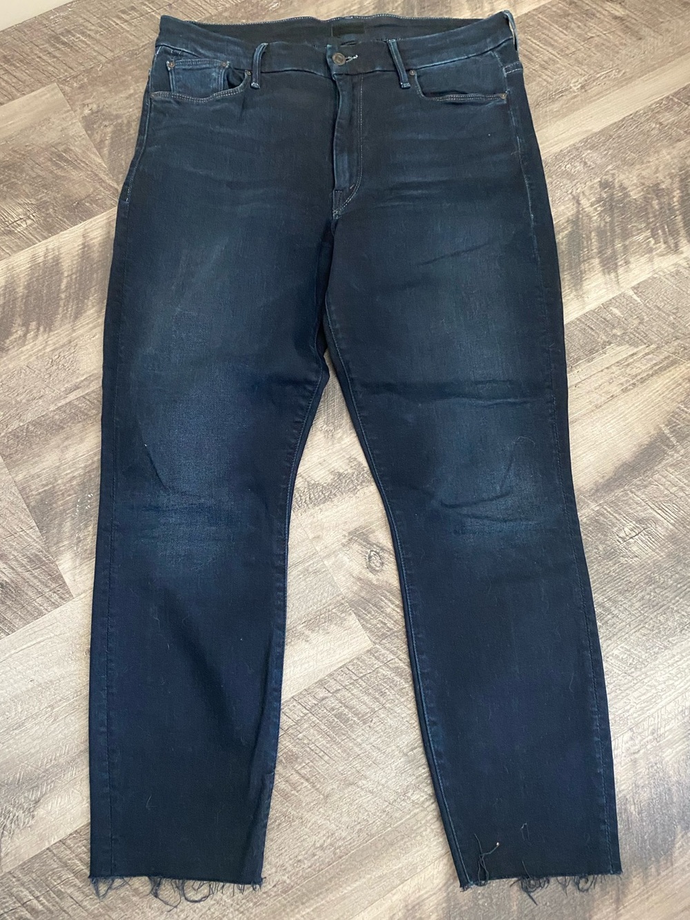 MOTHER High Waisted Slim Jeans in Dark Indigo